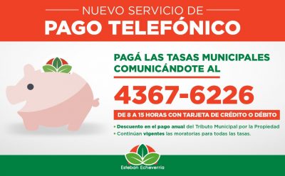 NUEVO SERVICIO TELEFÓNICO Y EXTENSIÓN DEL PLAZO DE DESCUENTO EN EL PAGO DE TASAS MUNICIPALES