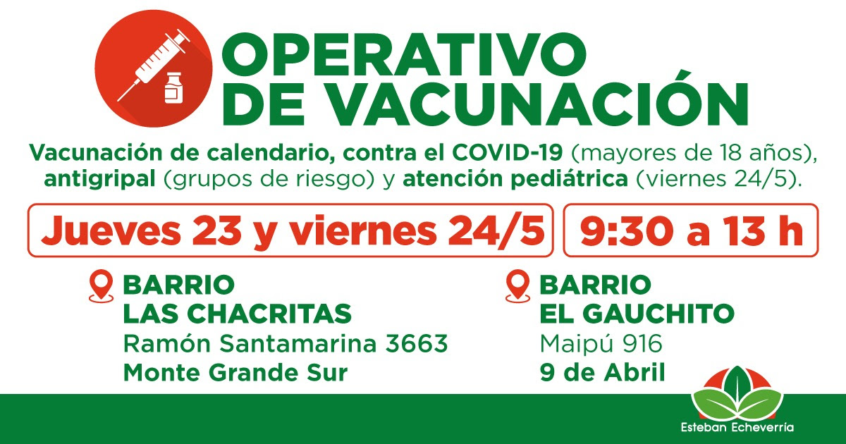 AVANZAN LOS OPERATIVOS GRATUITOS DE VACUNACIÓN EN EL DISTRITO