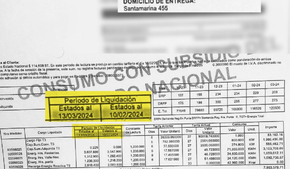 $10 MILLONES DE BOLETA DE LUZ PARA EL HOSPITAL SANTAMARINA