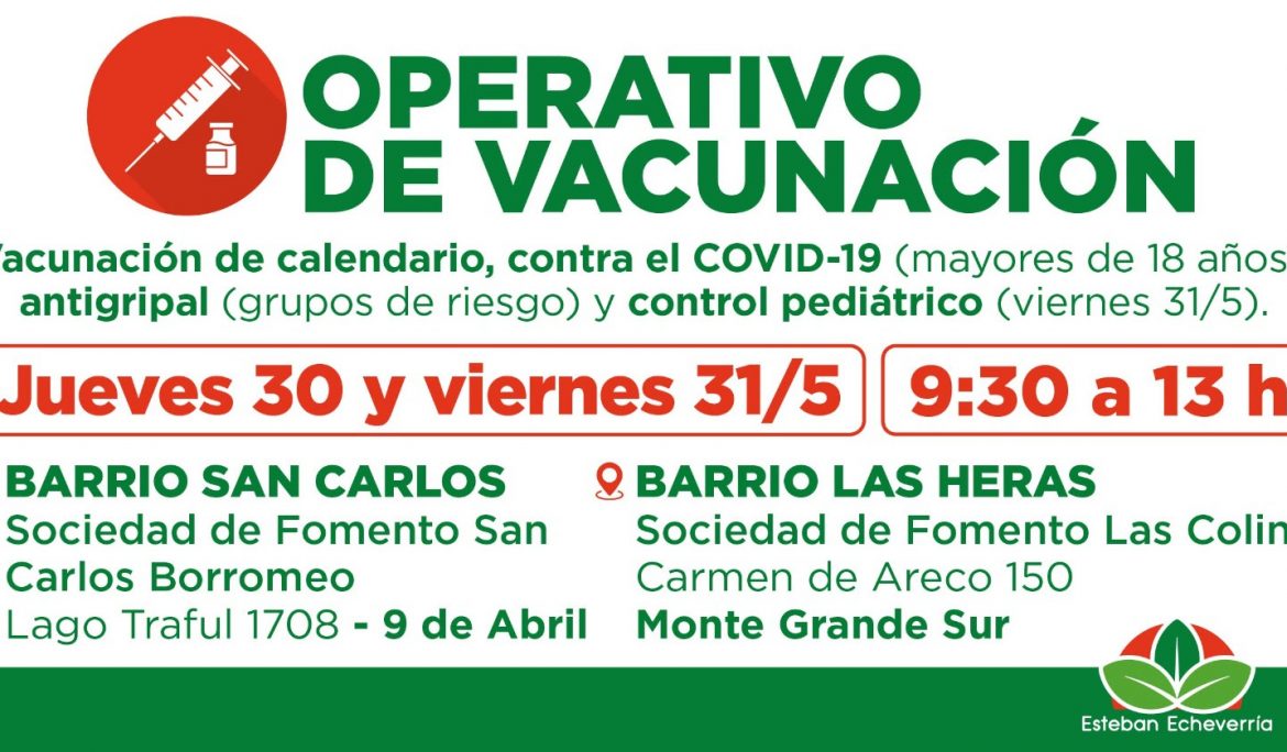 EL MUNICIPIO AVANZA CON LOS OPERATIVOS GRATUITOS DE VACUNACIÓN EN EL DISTRITO