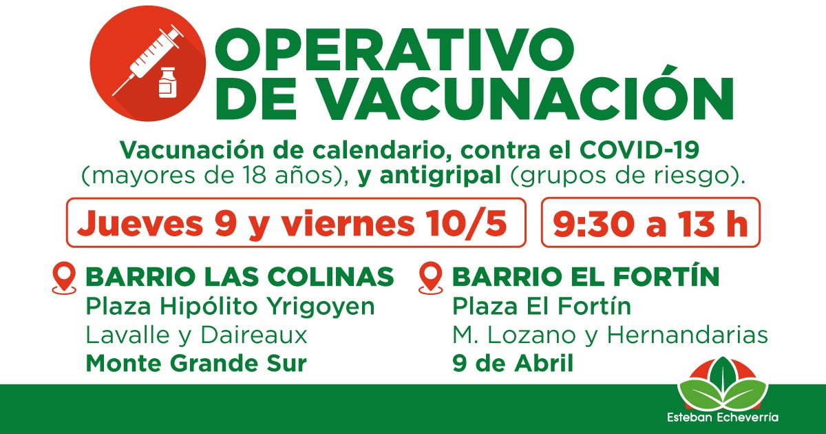 AVANZAN LOS OPERATIVOS GRATUITOS DE VACUNACIÓN EN EL DISTRITO