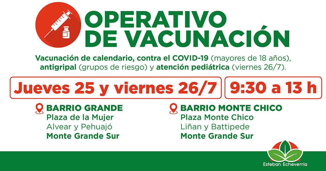 CONTINÚAN LOS OPERATIVOS GRATUITOS DE VACUNACIÓN EN EL DISTRITO