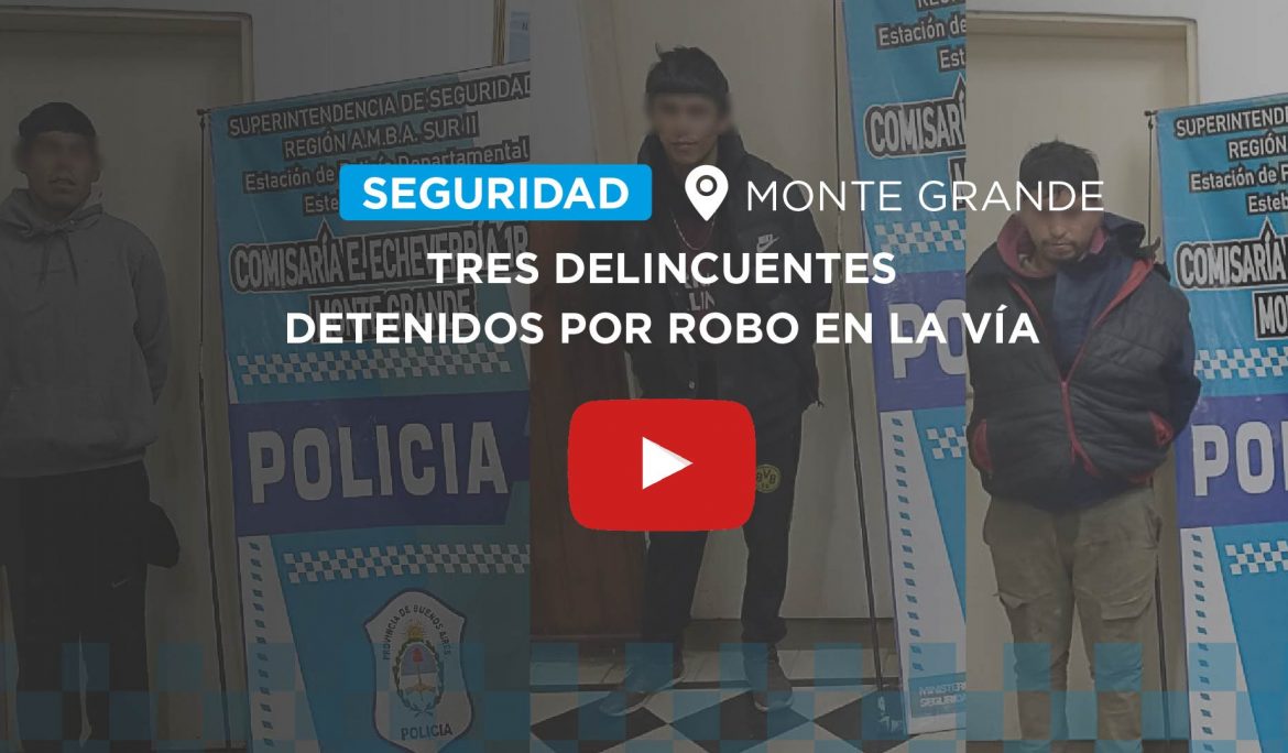 MONTE GRANDE: TRES DELINCUENTES DETENIDOS POR ROBO EN LA VÍA PÚBLICA