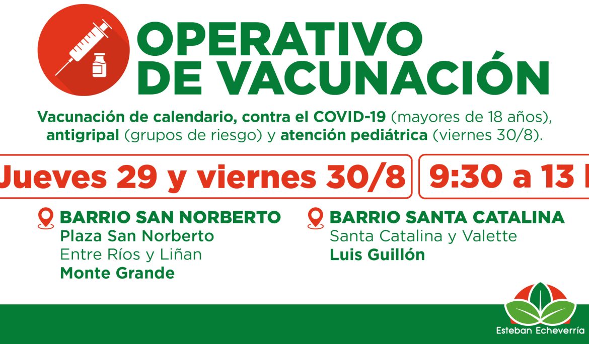 CONTINÚAN LOS OPERATIVOS GRATUITOS DE VACUNACIÓN EN EL DISTRITO