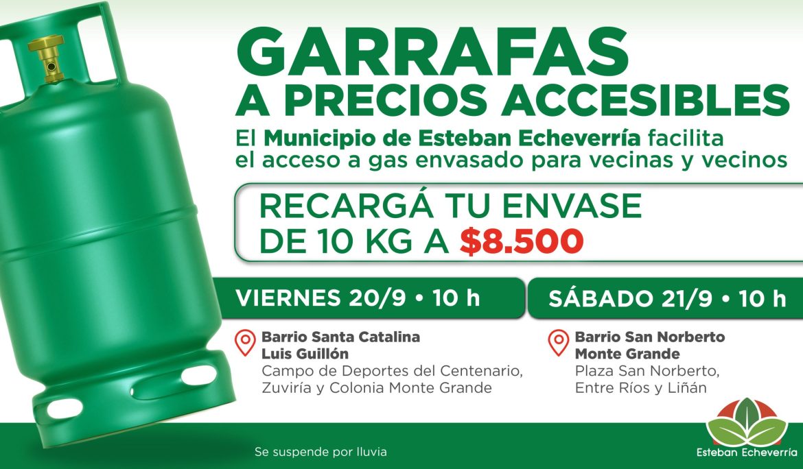 NUEVOS OPERATIVOS DE RECARGA DE GARRAFAS A PRECIOS ACCESIBLES EN LUIS GUILLÓN Y MONTE GRANDE