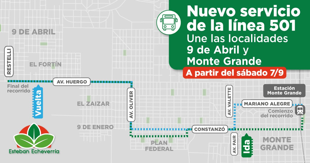 NUEVOS SERVICIOS DE COLECTIVOS UNIRÁN BARRIOS DE 9 ABRIL, EL JAGÜEL Y MONTE GRANDE SUR CON EL CENTRO COMERCIAL DE MONTE GRANDE