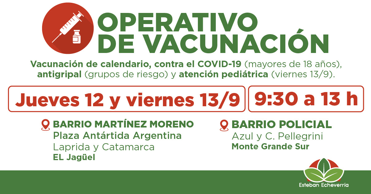 AVANZAN LOS OPERATIVOS GRATUITOS DE VACUNACIÓN EN EL DISTRITO