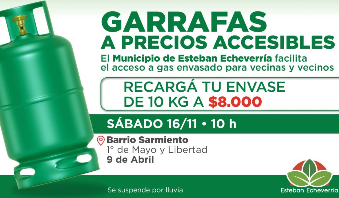 OPERATIVO DE RECARGA DE GARRAFAS A PRECIOS ACCESIBLES EN 9 DE ABRIL