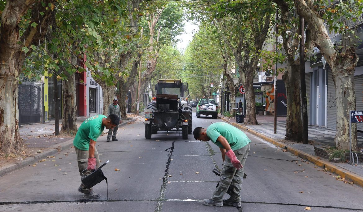 EL MUNICIPIO REALIZA TRABAJOS DE TOMADO DE JUNTAS EN LAS CALLES DEL DISTRITO