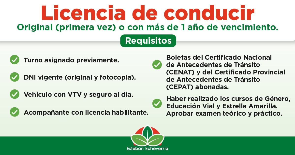 REQUISITOS PARA GESTIONAR LA LICENCIA DE CONDUCIR