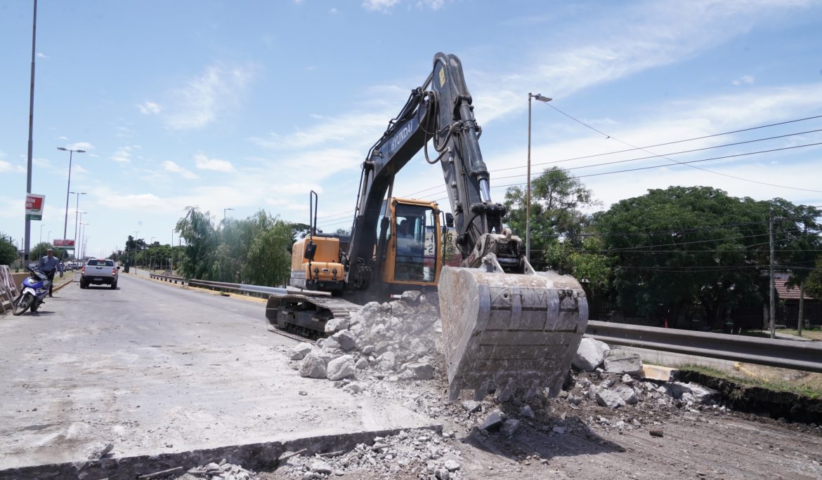 EL MUNICIPIO REALIZA OBRAS DE BACHEO EN HORMIGÓN EN LA RUTA NACIONAL 205