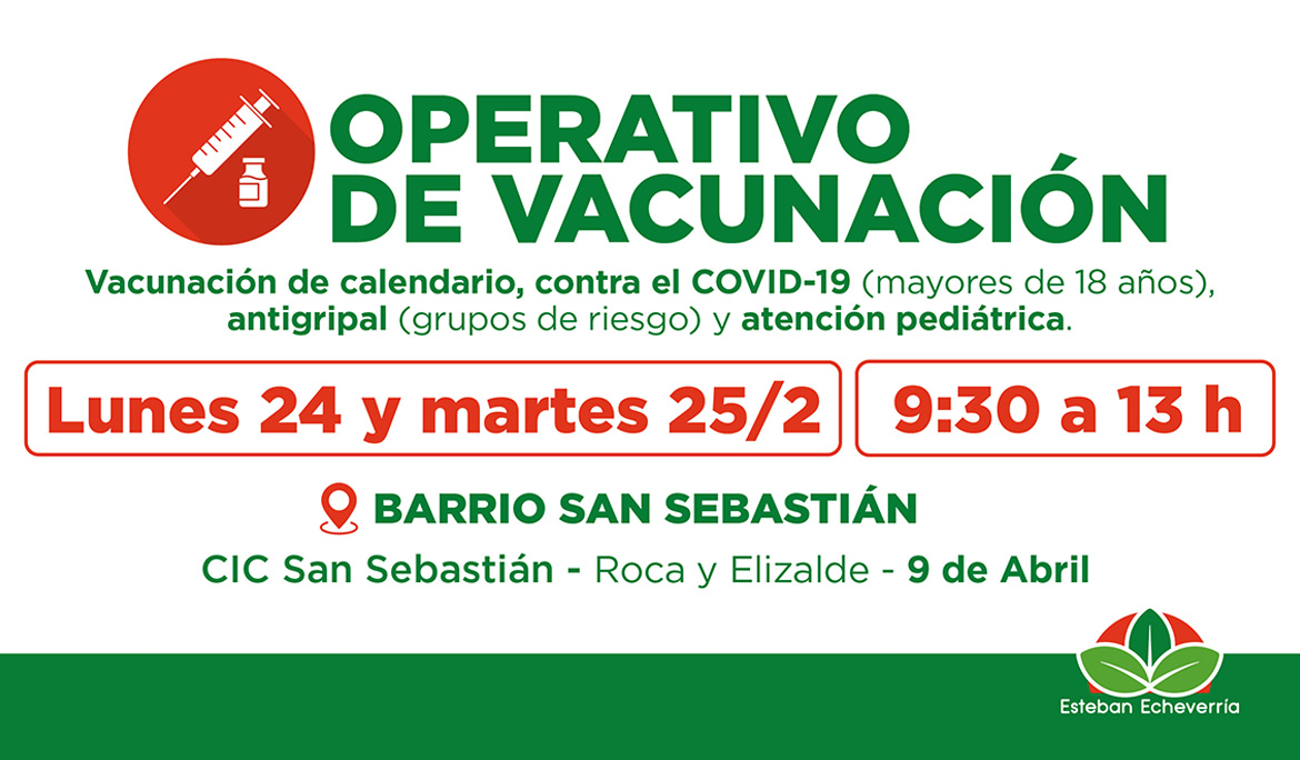 OPERATIVOS GRATUITOS DE VACUNACIÓN EN 9 DE ABRIL